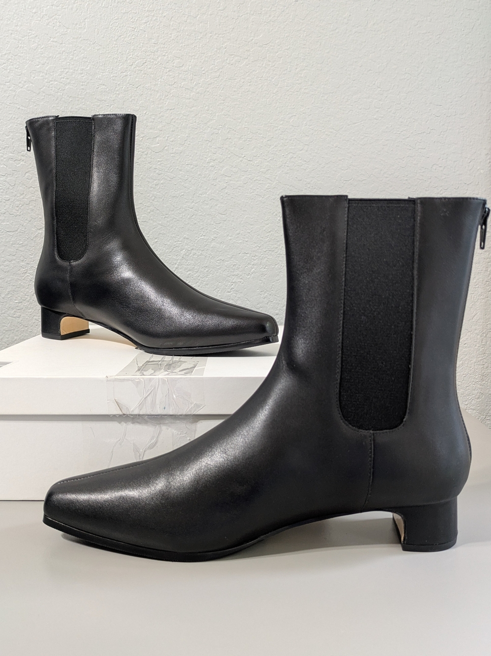 Quince Italian Leather Kitten Heel Bootie Black 9.5